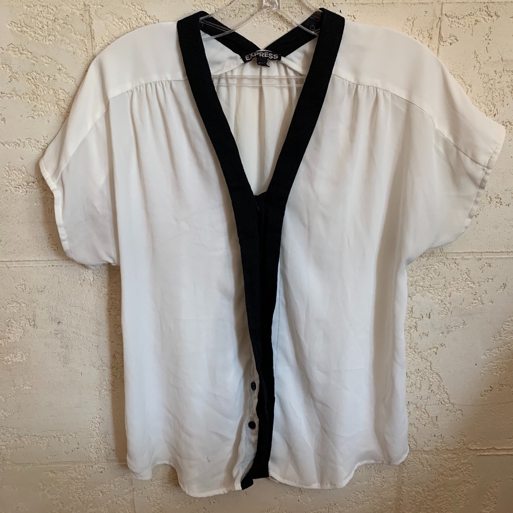 Express Womens Short Sleeve Dress Shirt/Top Size S